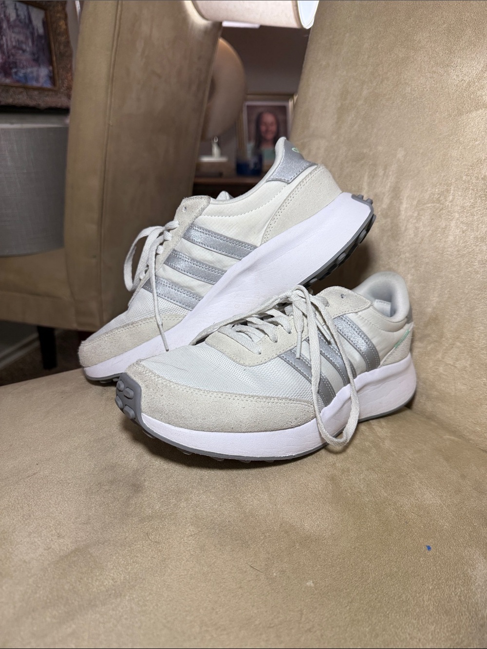 Adidas Run 70S Women’s Athletic Sneakers - Light Gray / Silver size 8